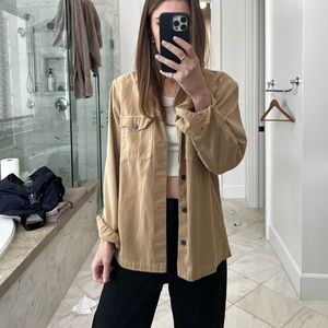 AllSaints Twill Khaki Shacket